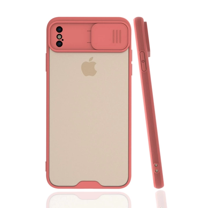 BFS  iPhone XS Max Kılıf Platin Kamera Koruma Silikon - Pembe