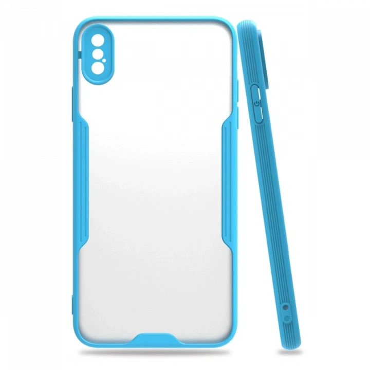 BFS  iPhone XS Max Kılıf Platin Silikon - Mavi