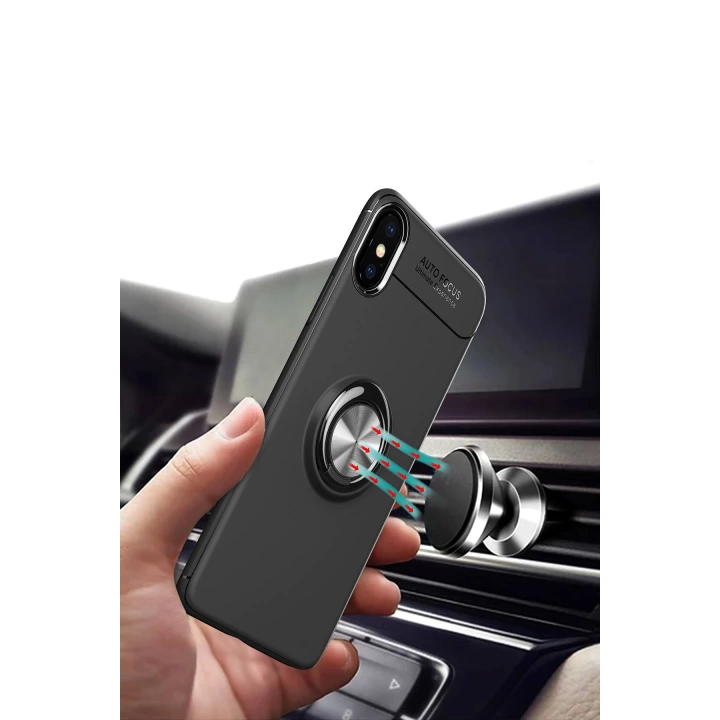 BFS  iPhone XS Max Kılıf Range Yüzüklü Silikon - Mavi