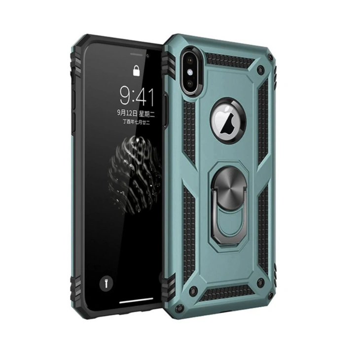 BFS  iPhone XS Max Kılıf Sofya Yüzüklü Silikon Kapak - Yeşil