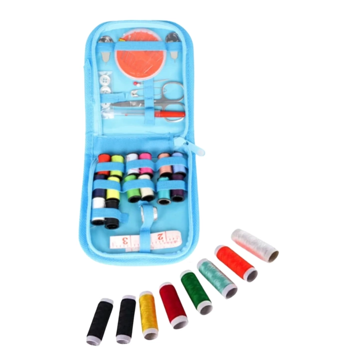 BFS İplik Set Fermuarlı Plastik Dikiş Seti Mavi