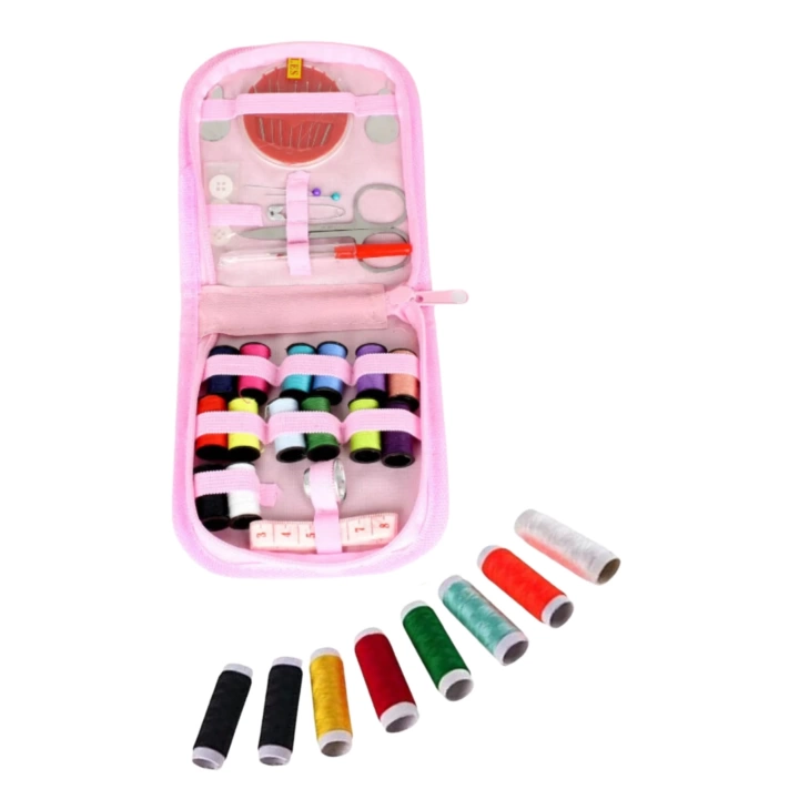 BFS İplik Set Fermuarlı Plastik Dikiş Seti Pembe