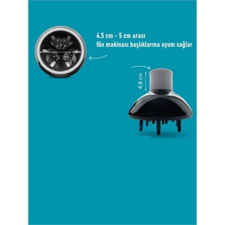 BFS Isı Ayarlamalı Fön Için Difüzör Vigo Başlık Dönerli Profesyonel