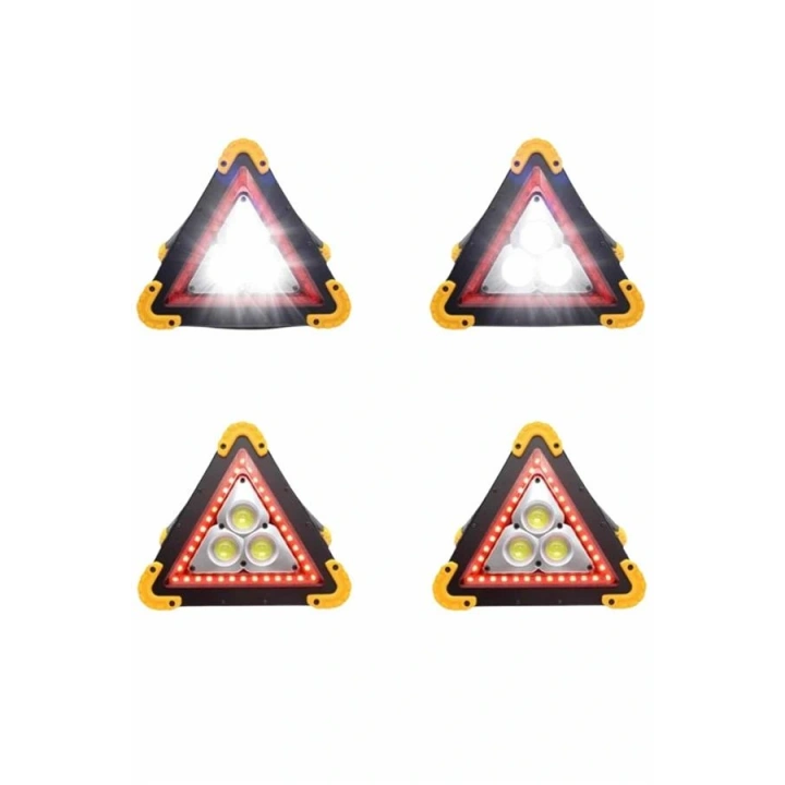 BFS Işıklı İkaz Lambası Reflektör Şarjlı Işıklı Üçgen LED Acil Durum Feneri