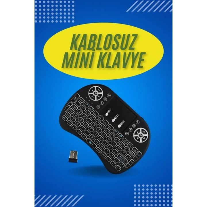 BFS Işıklı Kablosuz Mini Klavye ve Dokunmatik Mouse Seti Türkçe Kablosuz