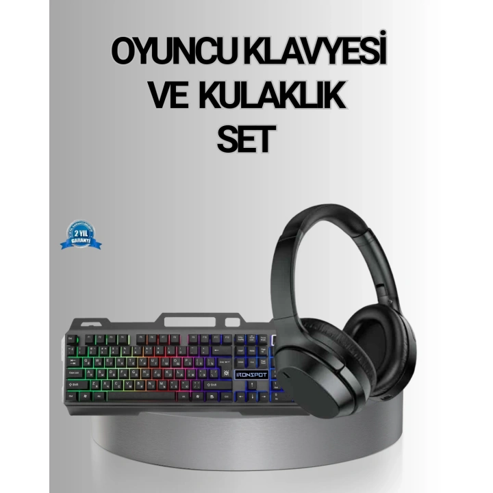 BFS Işıklı Oyuncu Klavye Mouse ve Bluetooth Kulaklık Seti Türkçe Q USB