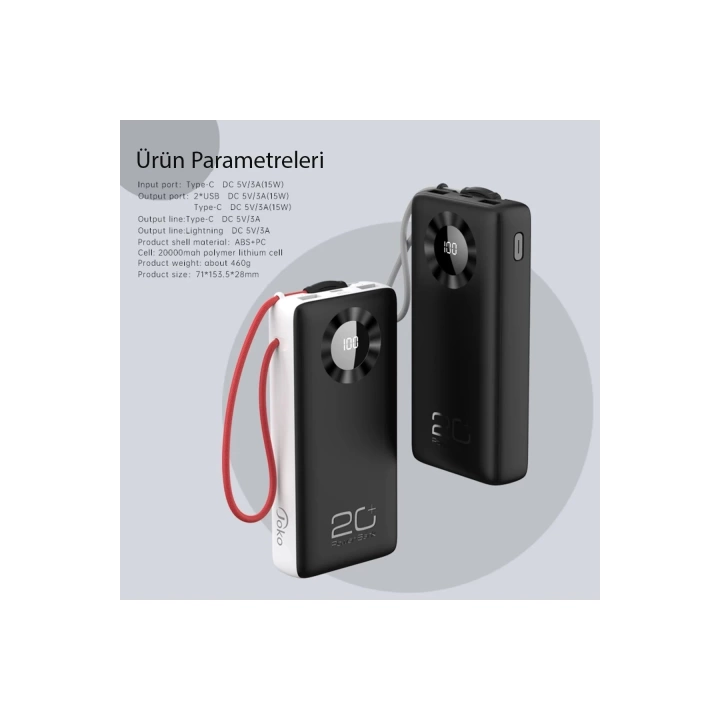BFS J08 Powerbank 20.000 mAh - Siyah