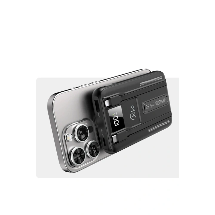 BFS J39 10.000 mAh 20W PD Dahili Kablolu Magsafe Powerbank - Siyah