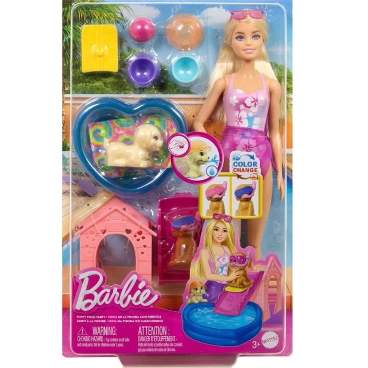 BFS  JBF35 Barbie Köpekçikle Havuz Partisi Oyun Seti