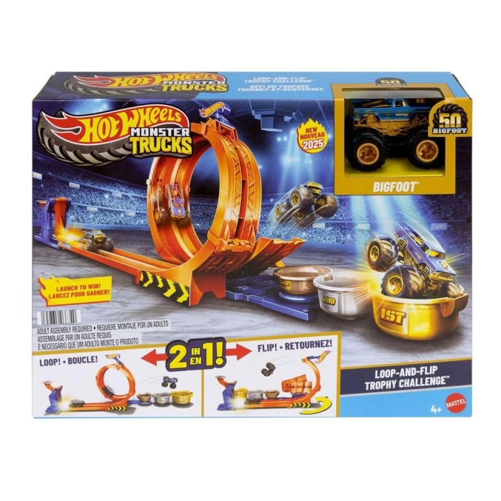 BFS   JBX64 Hot Wheels Monster Trucks Döngü ve Takla Bigfoot Oyun Parkuru