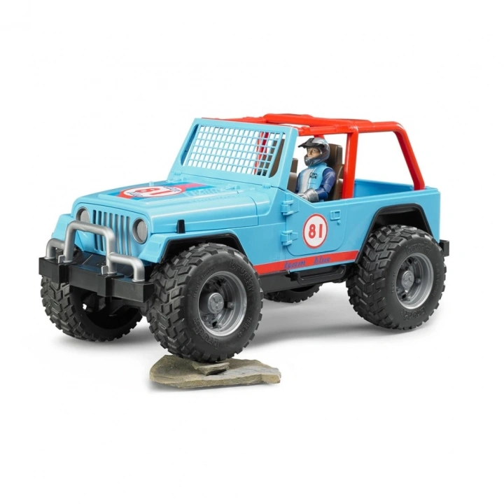 BFS Jeep Cross Mavi Safari Aracı Ve Kasklı Pilotu