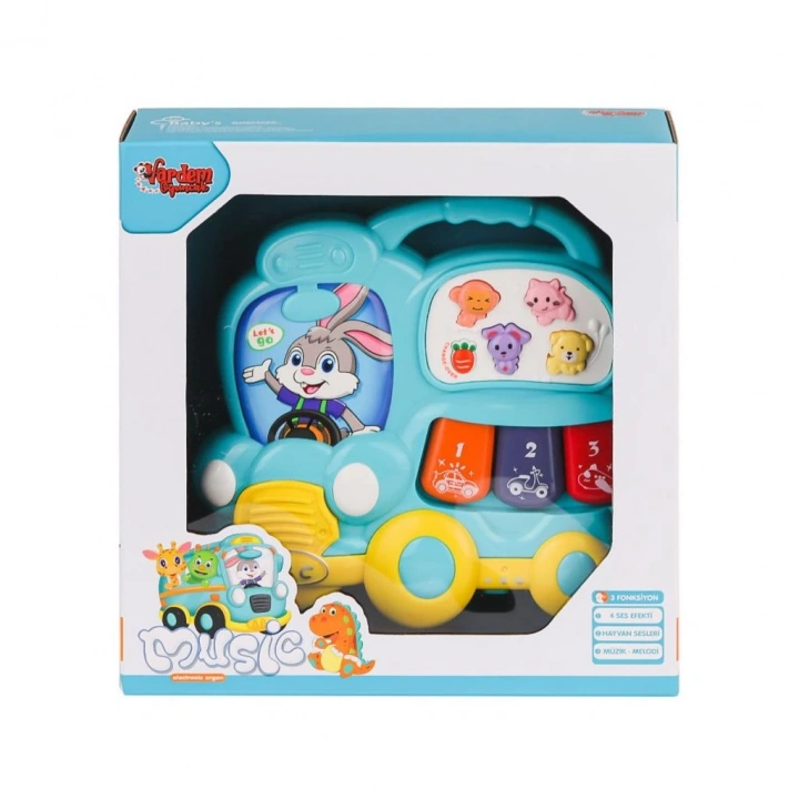 BFS   JLG-855-63A Işıklı ve Müzikli Otobüs Bebek Piano -Vardem Oyuncak