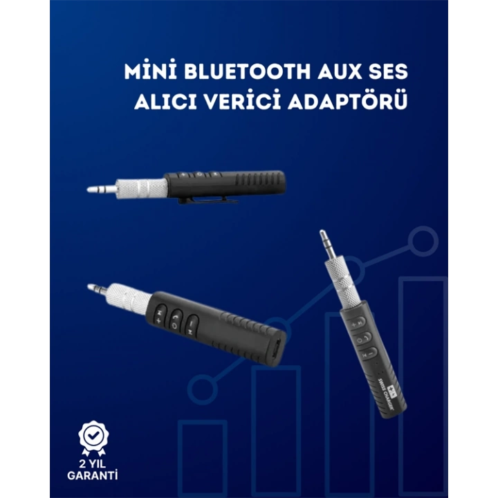 BFS Kablolu Hoparlör ve Kulaklıklar İçin Bluetooth Adaptör | Mini Boy, Klipsli, Taşınabilir