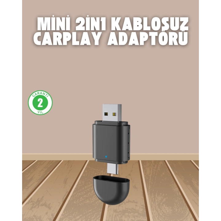 BFS Kablosuz CarPlay Adaptörü – USB-A & Type-C Uyumlu Hızlı Bağlantı Cihazı