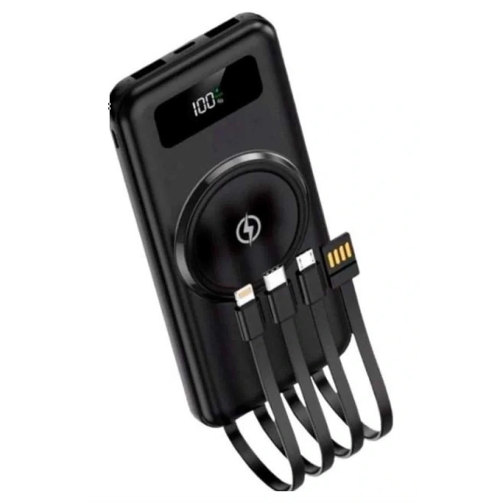 BFS Kablosuz Çoklu Şarj Girişli 10.000 Mah Kablolu Powerbank Taşınabilir