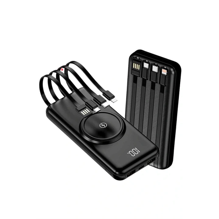 BFS Kablosuz Çoklu Şarj Girişli 10.000 Mah Kablolu Powerbank Taşınabilir
