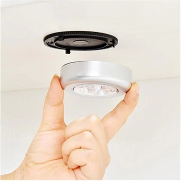 BFS  Kablosuz Spot Pilli Dokunmatik Led Lamba 3 Ledli Dolap Lambası