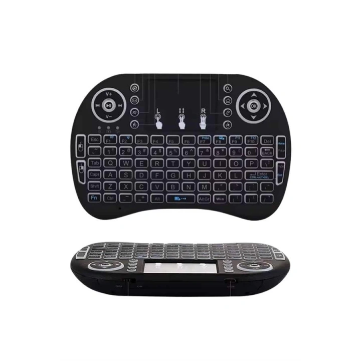 BFS Kablosuz Türkçe Q Klavye RGB Işıklı Televizyon Ps3 Dokunmatik Mouse