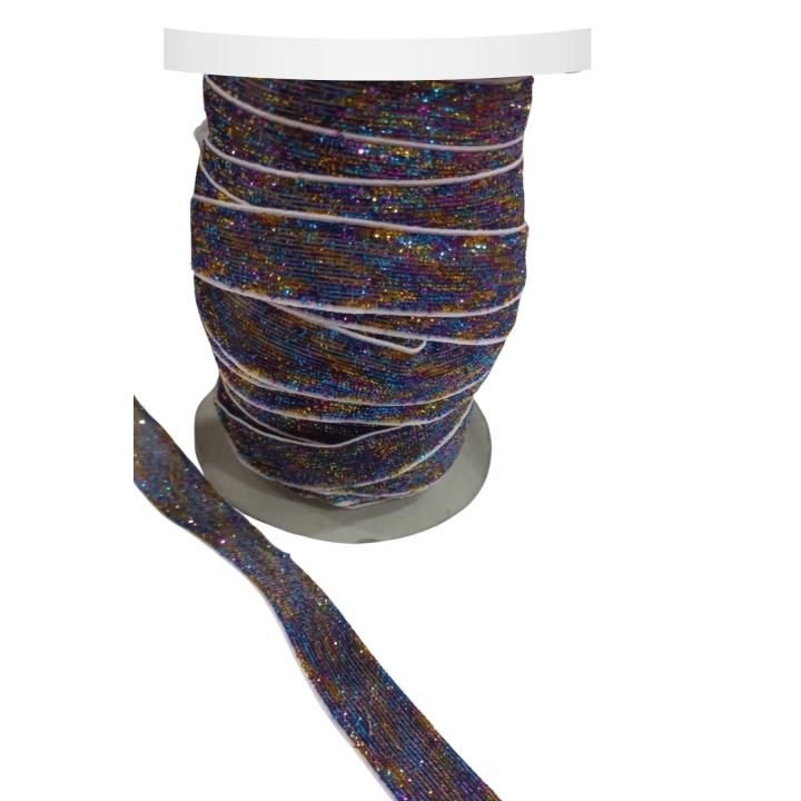 BFS Kadife Kurdele Simli 1,5 cm Karışık Renk 10 Metre