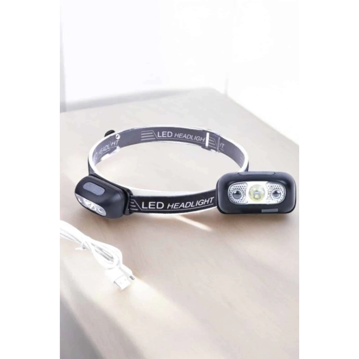 BFS Kafa Lambası Kamp Lambası Sensörlü Şarjlı Ayarlanabilir