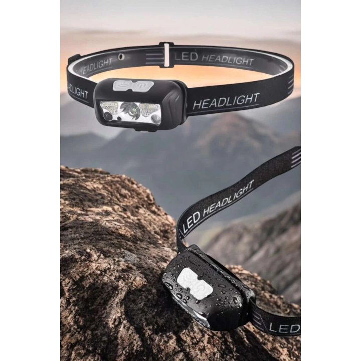 BFS Kafa Lambası Kamp Lambası Sensörlü Şarjlı Ayarlanabilir