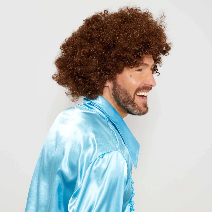 BFS Kahve Renk Kıvırcık Afro Bonus Peruk