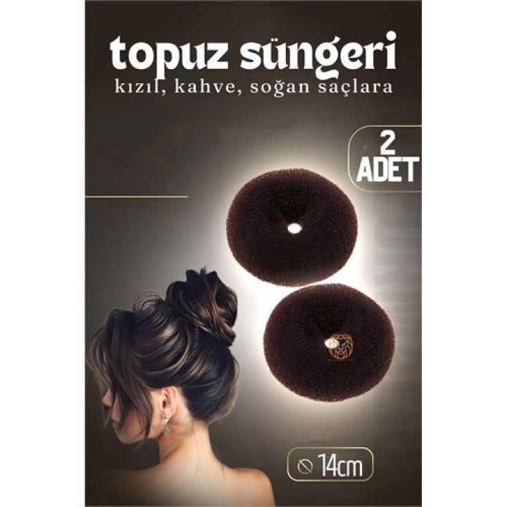 BFS Kahve Saç Topuz Süngeri 2 ADET 14 CM Çap 6 cm Kalınlık