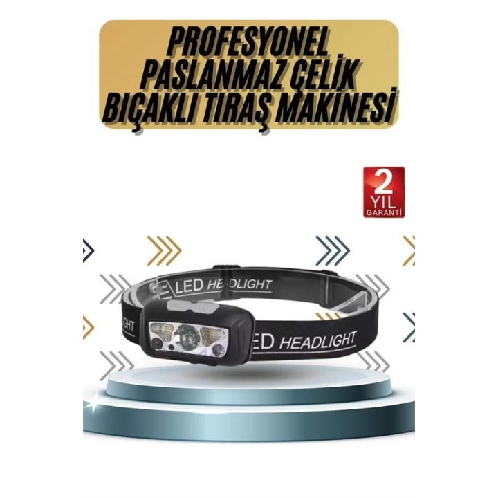 BFS Kamp Lambası Kafa Feneri Kafa Lambası Ayarlanabilir Sensörlü Şarjlı