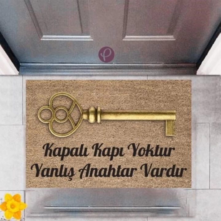 BFS Kapı Önü Paspası Dekoratif Dijital Baskı Anahtar P-2391