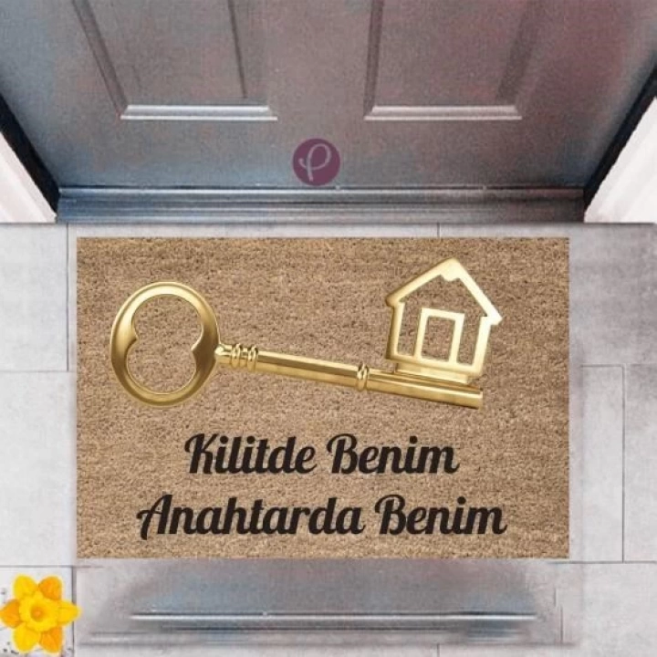 BFS Kapı Önü Paspası Dekoratif Dijital Baskı Anahtar P-2394