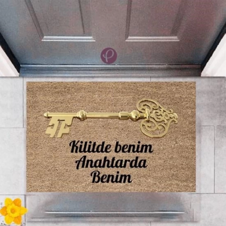 BFS Kapı Önü Paspası Dekoratif Dijital Baskı Anahtar P-2481