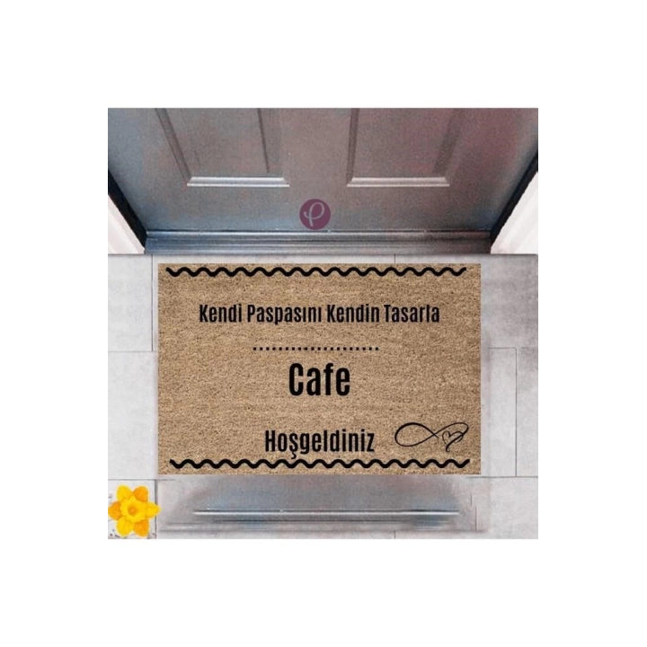 BFS Kapı Önü Paspası Dekoratif Dijital Baskı Cafe P-2554