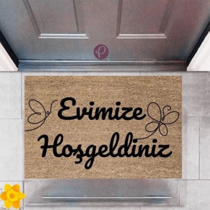 BFS Kapı Önü Paspası Dekoratif Dijital Baskı Evimize Hoşgeldiniz P-2374