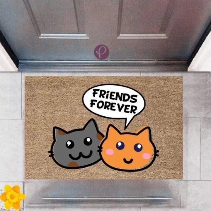BFS Kapı Önü Paspası Dekoratif Dijital Baskı Friends Forever P-2366