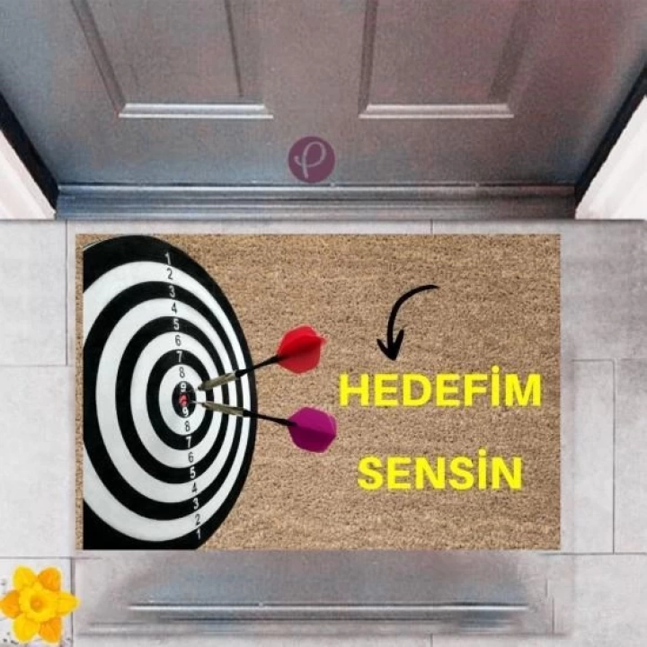 BFS Kapı Önü Paspası Dekoratif Dijital Baskı Hedefim Sensin P-2453