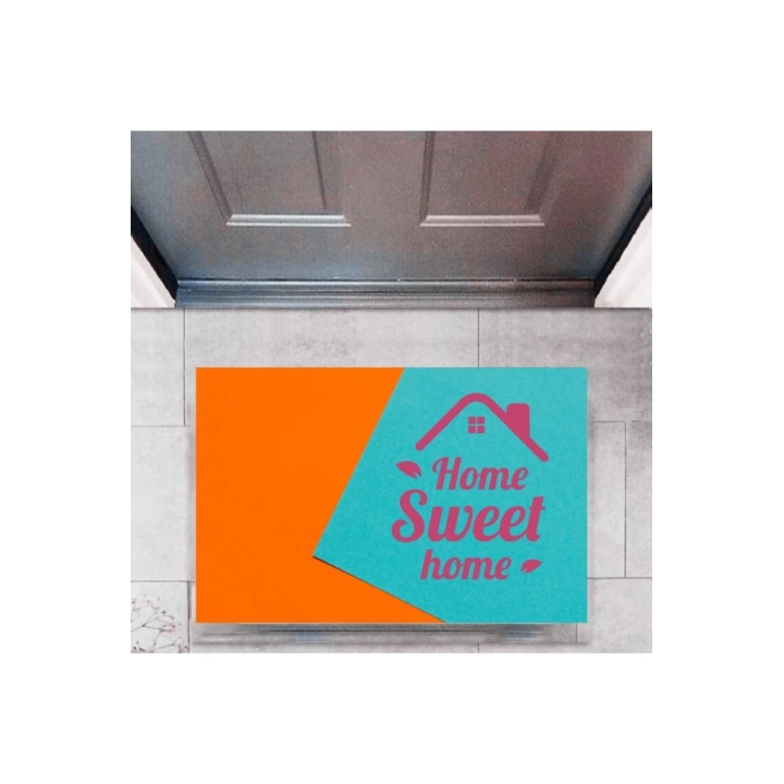 BFS Kapı Önü Paspası Dekoratif Dijital Baskı Home Sweet Home P-2329