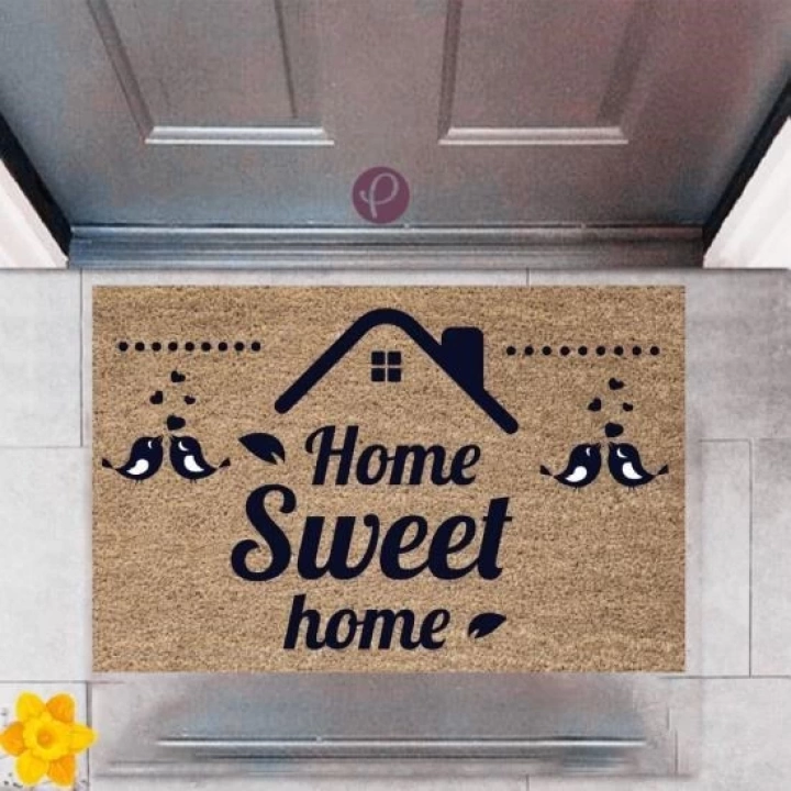 BFS Kapı Önü Paspası Dekoratif Dijital Baskı Home Sweet Home P-2442