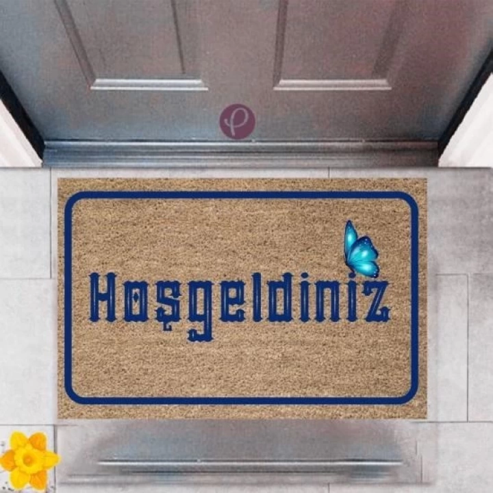 BFS Kapı Önü Paspası Dekoratif Dijital Baskı Hoşgeldiniz P-2367