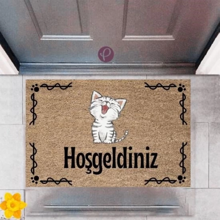 BFS Kapı Önü Paspası Dekoratif Dijital Baskı Hoşgeldiniz P-2415