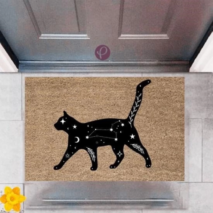 BFS Kapı Önü Paspası Dekoratif Dijital Baskı Kedi P-2496