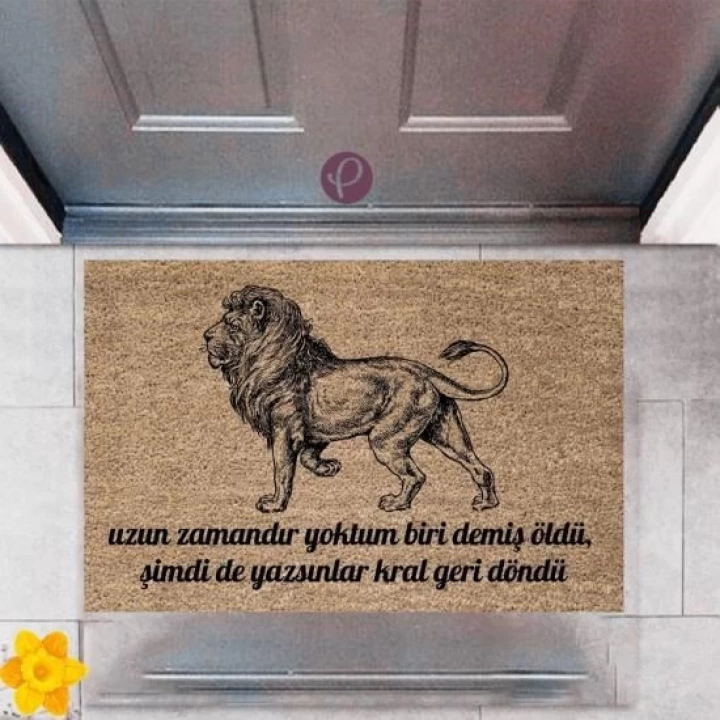 BFS Kapı Önü Paspası Dekoratif Dijital Baskı Kral Geri Döndü P-2379