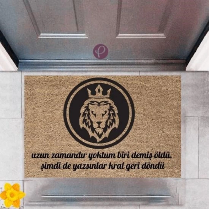 BFS Kapı Önü Paspası Dekoratif Dijital Baskı Kral Geri Döndü P-2380