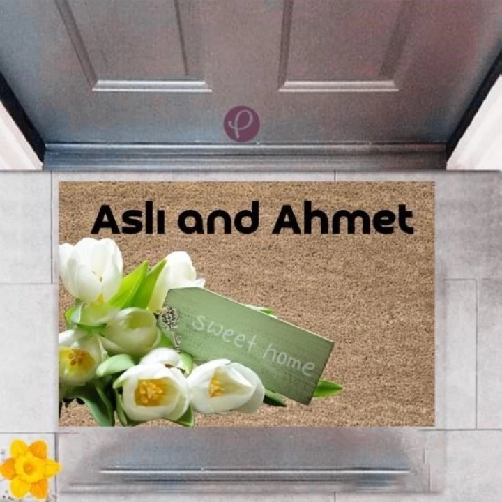 BFS Kapı Önü Paspası Dekoratif Dijital Baskı Sweet Home P-2440