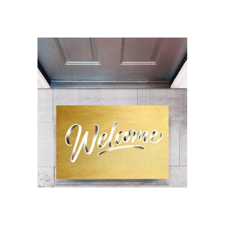 BFS Kapı Önü Paspası Dekoratif Dijital Baskı Welcome P-2324