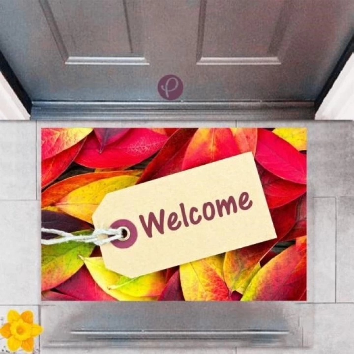 BFS Kapı Önü Paspası Dekoratif Dijital Baskı Welcome P-2340