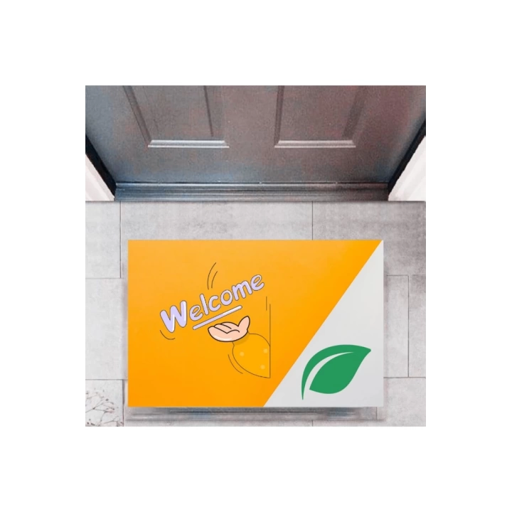 BFS Kapı Önü Paspası Dekoratif Dijital Baskı Welcome P-2345