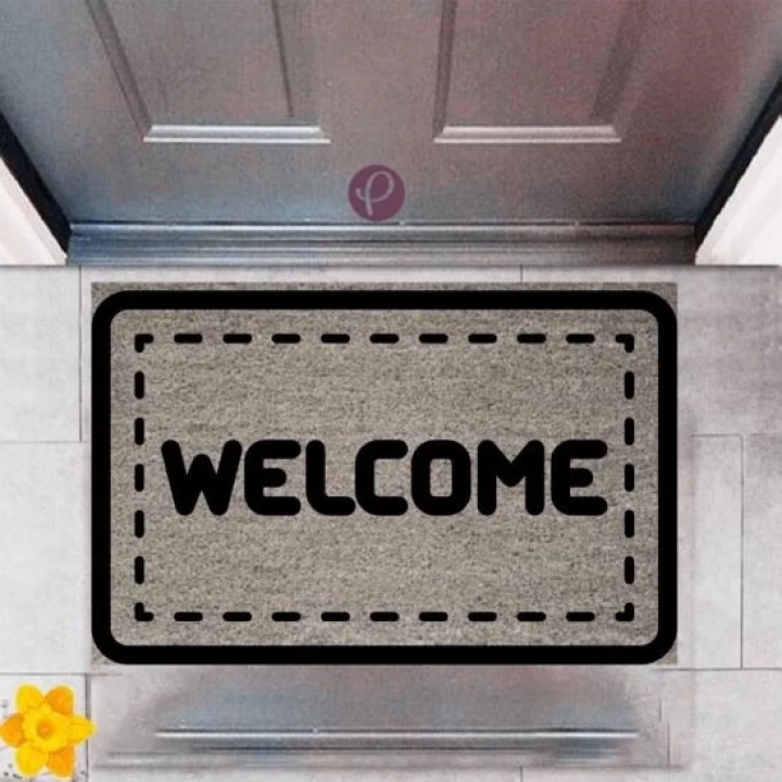 BFS Kapı Önü Paspası Dekoratif Dijital Baskı Welcome P-2351