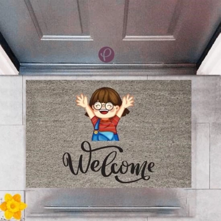 BFS Kapı Önü Paspası Dekoratif Dijital Baskı Welcome P-2355
