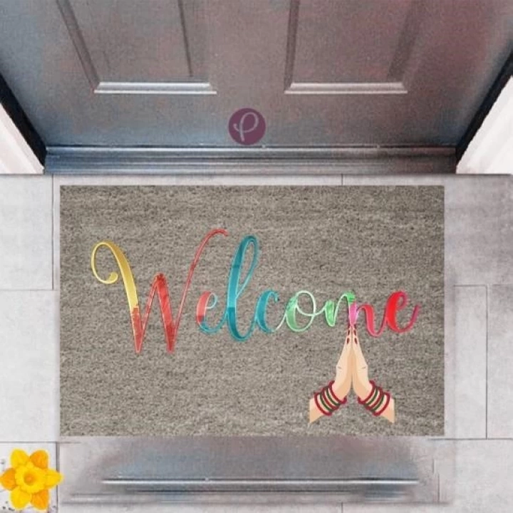 BFS Kapı Önü Paspası Dekoratif Dijital Baskı Welcome P-2356