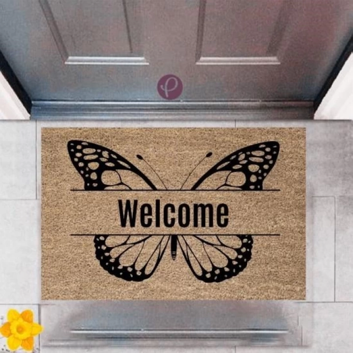 BFS Kapı Önü Paspası Dekoratif Dijital Baskı Welcome P-2372